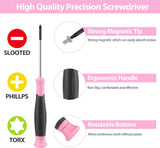 WORKPRO 33 Pcs Precision Repair Tool Set Includes Pliers Set - Pink Ribbon