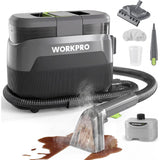 WORKPRO Portable Steam Carpet & Upholstery Cleaner Machine, 16KPa Suction with 4 Cleaning Modes, Spot Cleaner Machine with Heating System and Multi-Function Tools for Sofa, Pet Stains & Car Interior