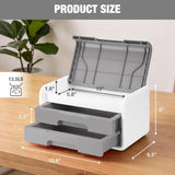 WORKPRO Mini Plastic Tool Box with 2-Drawer, Grey and White