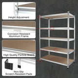 WORKPRO 5-Tier Storage Shelving Unit, 48"W x 24"D x 72"H, Adjustable Storage Rack Heavy Duty Aluminum Alloy Shelf