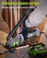 WORKPRO 5.8Amp 3500RPM Circular Saw with Parallel Guide, Maximum Cutting Depth 1-11/16"(90°),1-1/8"(45°), Compact Circular Saw with Three 4-1/2" Blades for Wood, PVC, Tile, Cement Block