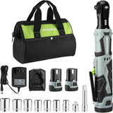 WORKPRO Cordless Electric Ratchet Wrench, 3/8" 12V 40 Ft-lbs Electric Ratchet Wrench 9 Pcs Set