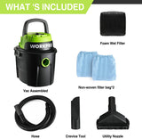 WORKPRO Wet/Dry Vacuum 2.5 Gallon 3 Peak Horsepower, Portable Shop Vacuum Cleaner for Home