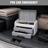 WORKPRO Mini Plastic Tool Box with 2-Drawer, Grey and White