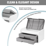 WORKPRO Mini Plastic Tool Box with 2-Drawer, Grey and White