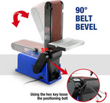 WORKPRO Belt Disc Sander, 4 in. x 36 in. Belt & 6 in. Disc Sander with 6 pcs Sandpapers, Cast Iron Base for Sanding Woodworking