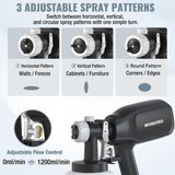 WORKPRO Paint Sprayer, 800W HVLP Spray Gun with 4 Nozzles & 3 Patterns | Large 1300ml Container, Adjustable Flow Control, Easy to Clean, for Furniture, Cabinets, Walls, Fences, Doors & DIY Projects
