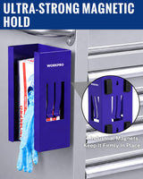WORKPRO Magnetic Glove Dispenser, Heavy Duty Steel Glove Box Holder with 4 Strong Magnets, Wall Mount Glove Holder for Nitrile Gloves, Garage, Workshop, Warehouse and Laboratory