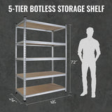 WORKPRO 5-Tier Storage Shelving Unit, 48"W x 24"D x 72"H, Adjustable Storage Rack Heavy Duty Aluminum Alloy Shelf