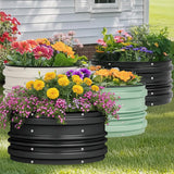 WORKPRO 3PK 2x2x1ft Outdoor Galvanized Raised Garden Bed Kit, Rust & Corrosion Protection, Easy Assembly, Safe Edge, Ideal for Vegetables & Flowers, Dark Gray