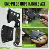 WORKPRO Machete and Camping Hatchet Set with Sheath | Camping Axe, Fixed Blade Hunting Knives, Paracord Handle, Headlamp, Flint Included, Camping Survival Tool Set