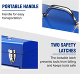 WORKPRO 18 Inch Portable Metal Tool Box with 2 Drawers and 1 Top Storage, Metal Latch and Liner, 100 LBS Load Capacity (Totally)