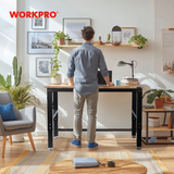 WORKPRO 48"×22" Adjustable Workbench 1500 LBS Load Capacity Hardwood Worktable with Power Outlets, Leveling Foot