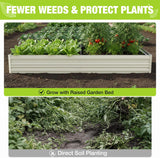 WORKPRO 7.5x4x1ft Outdoor Galvanized Metal Raised Garden Bed, White, 2PK