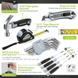 WORKPRO 43-Piece Cordless 8V Drill Driver Home Tool Set with Stackable Tool Box, Grey