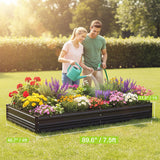 WORKPRO 7.5x4x1ft Outdoor Galvanized Metal Raised Garden Bed, Black, 2PK