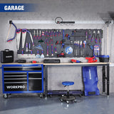 WORKPRO 3 Pack 16"x32" Black Metal Steel Panel Garage Wall Pegboard Organizer