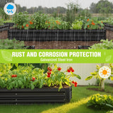 WORKPRO 7.5x4x1ft Outdoor Galvanized Metal Raised Garden Bed, Black, 2PK