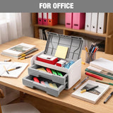 WORKPRO Mini Plastic Tool Box with 2-Drawer, Grey and White