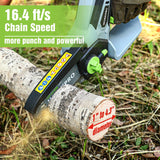 WORKPRO Mini Chainsaw, 6.3" Cordless Electric Compact Chain Saw with 2 Batteries, Replacement Guide Bar and Chain