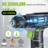 WORKPRO 43-Piece Cordless 8V Drill Driver Home Tool Set with Stackable Tool Box, Grey