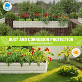 WORKPRO 7.5x4x1ft Outdoor Galvanized Metal Raised Garden Bed, White, 2PK
