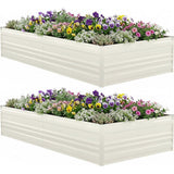 WORKPRO 7.5x4x1ft Outdoor Galvanized Metal Raised Garden Bed, White, 2PK