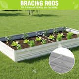 WORKPRO 7.5x4x1ft Outdoor Galvanized Metal Raised Garden Bed, White, 2PK