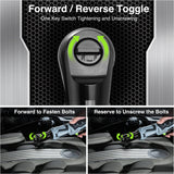 WORKPRO Cordless Electric Ratchet Wrench, 3/8" 12V 40 Ft-lbs Electric Ratchet Wrench 9 Pcs Set