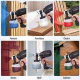 WORKPRO Paint Sprayer, 800W HVLP Spray Gun with 4 Nozzles & 3 Patterns | Large 1300ml Container, Adjustable Flow Control, Easy to Clean, for Furniture, Cabinets, Walls, Fences, Doors & DIY Projects