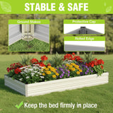 WORKPRO 7.5x4x1ft Outdoor Galvanized Metal Raised Garden Bed, White, 2PK
