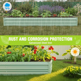 WORKPRO 7.5x4x1ft Outdoor Galvanized Metal Raised Garden Bed, Green, 2PK