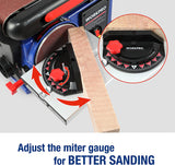 WORKPRO Belt Disc Sander, 4 in. x 36 in. Belt & 6 in. Disc Sander with 6 pcs Sandpapers, Cast Iron Base for Sanding Woodworking
