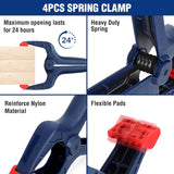 WORKPRO 10-Pack Clamps for Woodworking, 12" & 6" Bar Clamps, 2 Quick-Release Ratcheting Wood Clamps and 4 Spring Clamps, Light Duty F Clamps/Spreader 150 LBS Load Limit