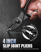 WORKPRO 4-Piece Mini Pliers Set with Pouch, Includes 4-Inch Plier Wrench & Slip Joint & Water Pump Pliers & 4.5-Inch Long Nose Slip Joint Plier, Adjustable Pliers/Pocket Plier/EDC Tool Gift for Man