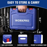 WORKPRO 20-Piece 1/2" Drive Deep Impact Socket Set, 6-Point, Cr-V Steel, 10-27mm, Universal Joint, Adapter and Extension Bar, Metric