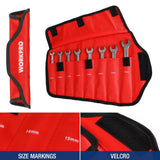 WORKPRO 8 Pcs Flex-Head Ratcheting Combination Wrench Set with Organizer Bag, Metric