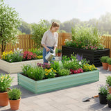 WORKPRO 7.5x4x1ft Outdoor Galvanized Metal Raised Garden Bed, Green, 2PK
