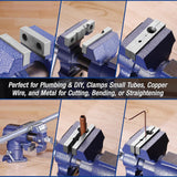 WORKPRO Dual Jaws Table Vise 2.5" & 1.5", 360° Swivel Clamp-On Bench Vise for Woodworking, Metalworking, DIY, Multi-position Small Portable Vise, Mini Vice Clamp for Workbench, Golf Club Regripping