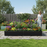 WORKPRO 7.5x4x1ft Outdoor Galvanized Metal Raised Garden Bed, Black, 2PK