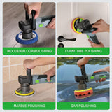 WORKPRO Car Buffer Polisher Kit, 6 Inch 6400RPM Dual Action With 6 Variable Speeds, 7A Orbital for Car Detailing, Waxing, Scratch Removing