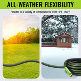 WORKPRO Garden Hose 5/8" x 50FT, Heavy Duty | Flexible & Lightweight, Rotary Handle, 3/4" GHT Brass Fittings, All-Weather Outdoor, for Lawn, Garden, Yard & Car Wash