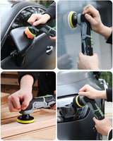 WORKPRO Cordless Mini Buffer Polisher, 12V Buffer Polisher for Car Detailing, 5 Variable Speed Up to 3000RPM, Compact Cordless Polisher Kit for Waxing, DIY Projects, Furniture Polishing