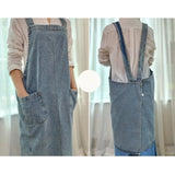 Apron Cotton Denim Two Front Pockets Machine Washable
