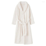 Bathrobe All-Season Soft Breathable Fleece Pockets & Belt