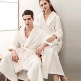 Bathrobe All-Season Soft Breathable Fleece Pockets & Belt