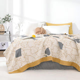 Blanket 100% Cotton Poker Pattern 4-Layer Machine Washable