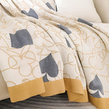 Blanket 100% Cotton Poker Pattern 4-Layer Machine Washable