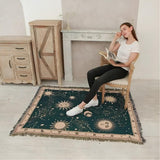 Blanket Reversible Celestial Microfiber Blend Tassel