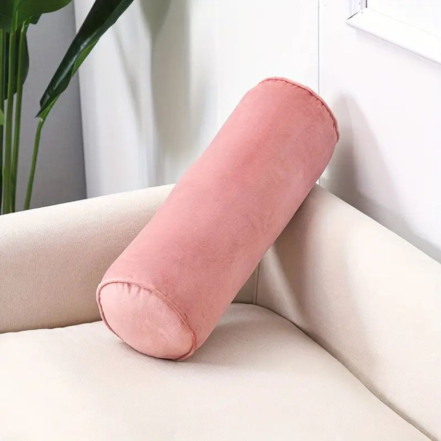 Bolster Cushion Plush Velvet Neck & Lumbar Support